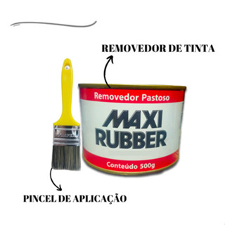 Removedor De Tinta Pastoso Maxi Rubber Para Madeira Metal 500g + PIncel Aplicação em Oferta na Shopee