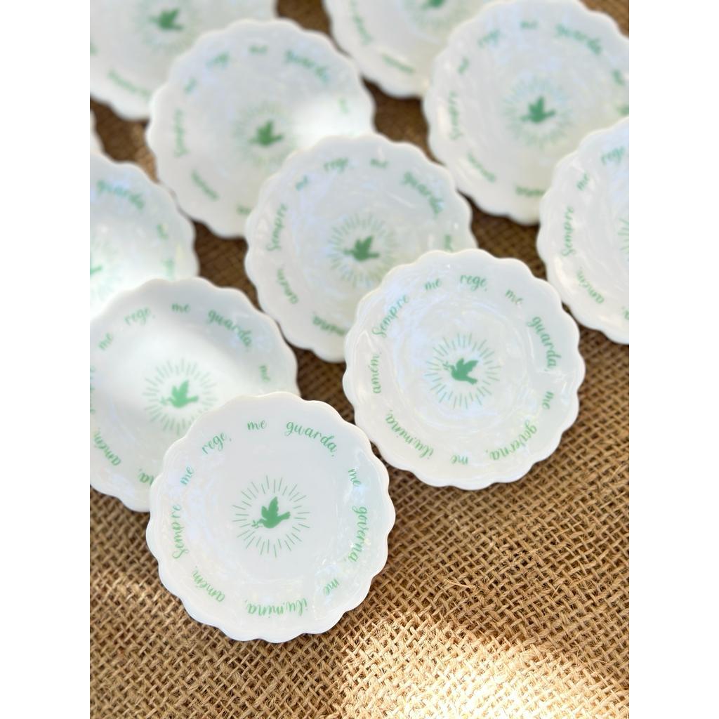 7 Joia do dia 8cm Porcelana Personalizada Lembrancinha de Batizado Batismo Primeira Eucarístia Crisma