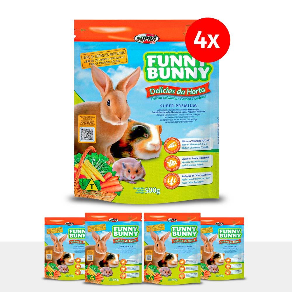 Kit 4 Rações Funny Bunny Delícias da Horta 500g Supra em Oferta na Shopee