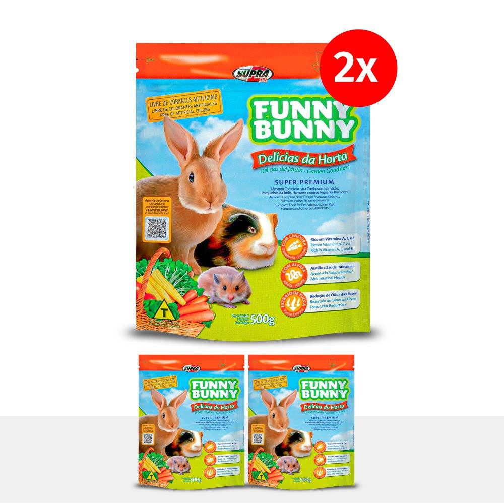 Kit 2 Rações Funny Bunny Delícias da Horta 500g Supra em Oferta na Shopee
