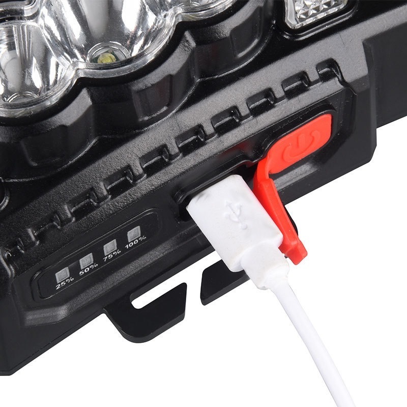 Lanterna Holofote Cabeça 5 LED Super Brilhante À Prova D 'Água USB Recarregável