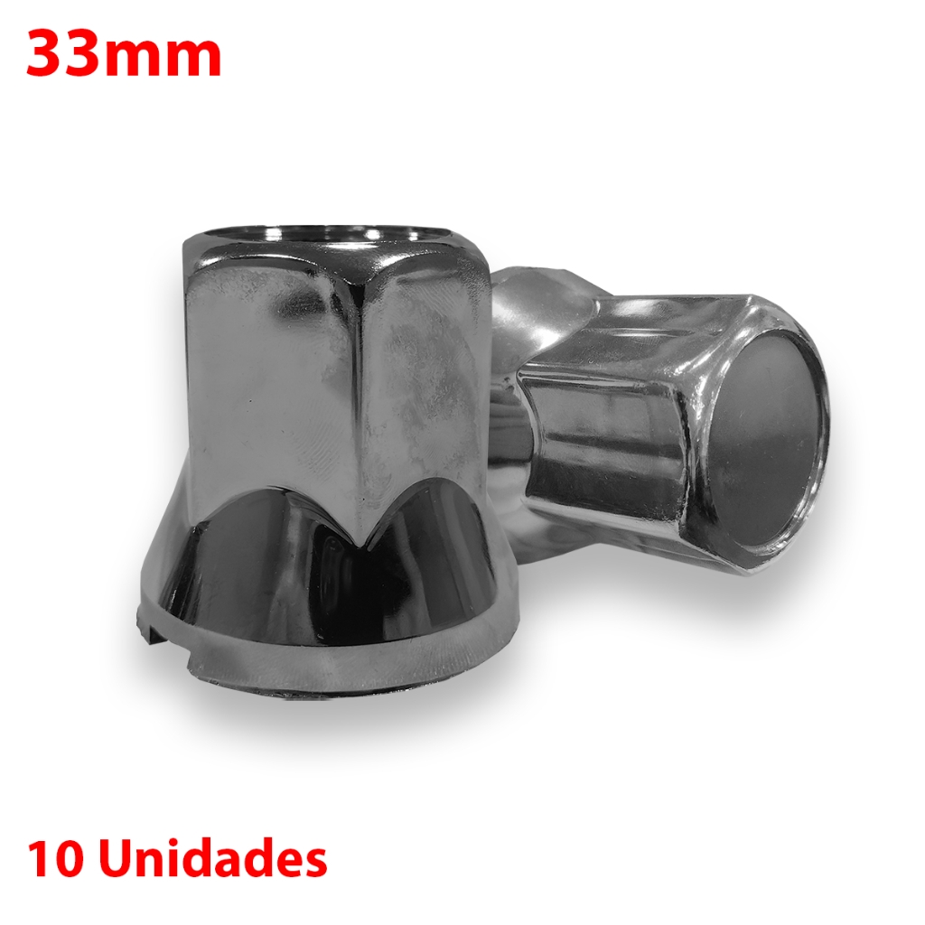 Kit Capa Tampa De Porca Sextavada 32mm Cromada em Oferta na Shopee