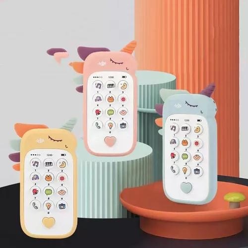 Brinquedo celular unicornio com Mordedor e Telefone  Brinquedo Educativo Musical 2 em 1 para bebê criança Divertido