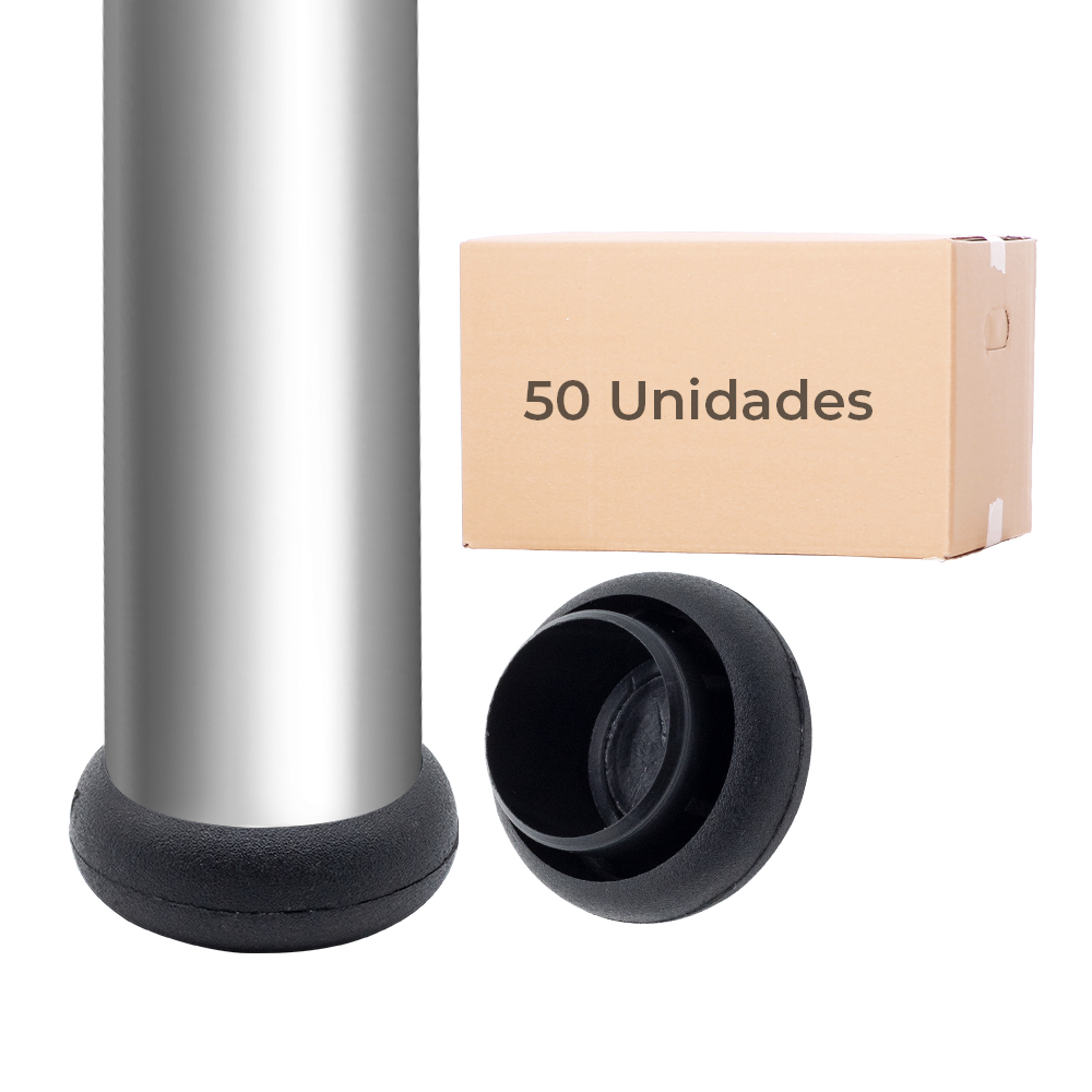 50 Uni Ponteiras Bola Para Moveis Pé Cadeira Redondo 5/8 Pol