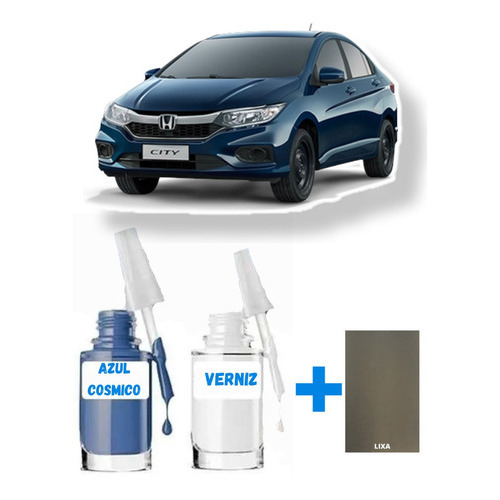 Tinta Tira Risco Automotivo Retoque Honda City Azul Cosmico Uso Profissional