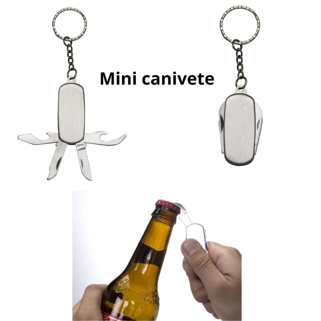 Chaveiro Canivete Metal 4 Funções Camping Pesca Tipo Suíço Multifuncional 66706