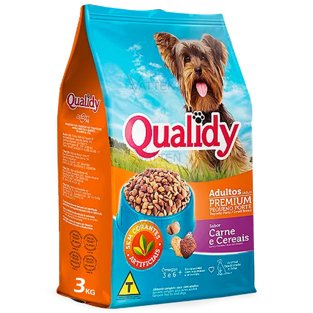 Ração Premium Pets Cachorros Adulto Porte Pequeno 3kg Carne E Cereais Qualidy Nutritiva