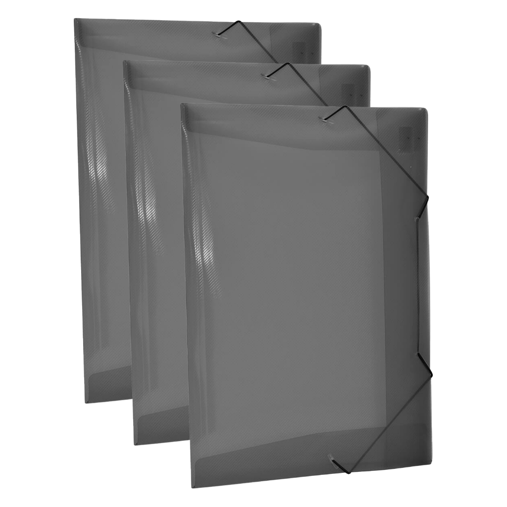 Pasta C/aba E Elástico A4 Kit Com 10 Unidades Fume em Oferta na Shopee