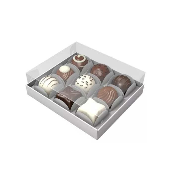 10 X Caixa Brigadeiro P/ 9 Doces Gourmet / Doces / Bombons