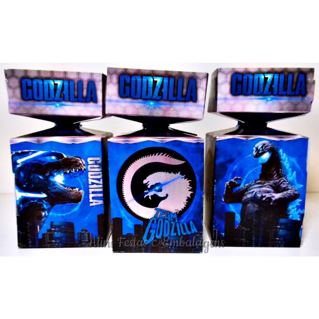 Godzilla Kit Lembrancinhas Godzilla Papelaria 20 Caixinhas Festa Fácil