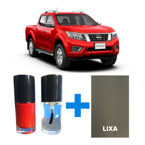 Tinta Tira Risco Automotivo Nissan Frontier Vermelho Alert Uso Profissional