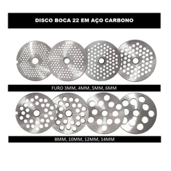 Disco para moedor de carne boca 22 aço carbono