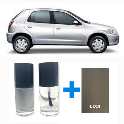 Tinta Tira Retoque Tapa Risco Automotivo Celta Prata Escuna Uso Profissional