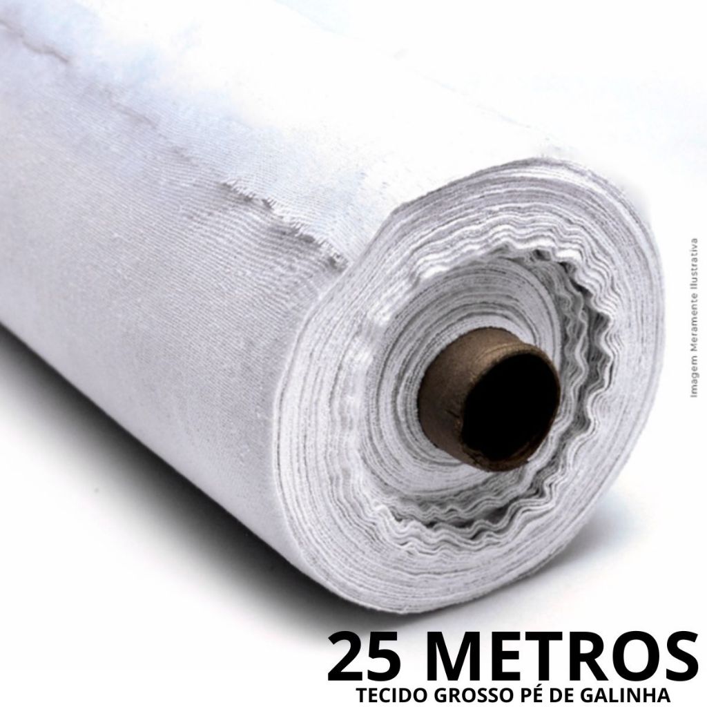 Pano de Prato Pé de galinha 25Metros - Tecido Sacaria Grosso 100% Algodão Branco Alvejado Direto de fabrica para Pano De Prato Pintura
