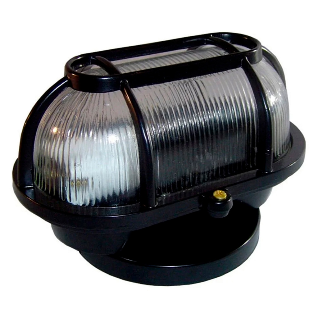 Luminária Tartaruga Externa Preto E27 60w Com Difusor Vidro 00501 - FM Lustre