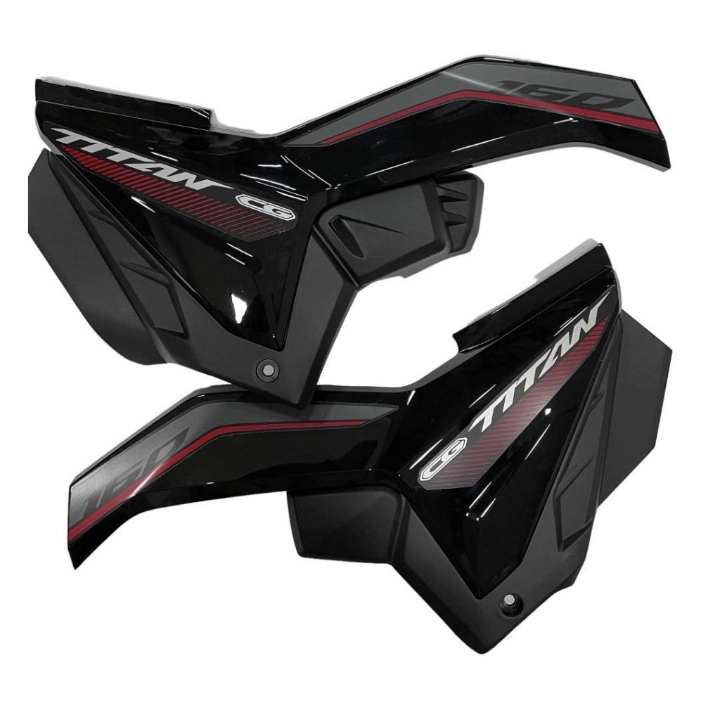 TAMPA LATERAL COMPLETA CG TITAN 160 PRETO BRILHANTE 2024 em Oferta na Shopee