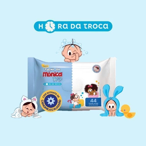 Detalhes do Toalha Umedecida Turma Da Mônica C/ 44u