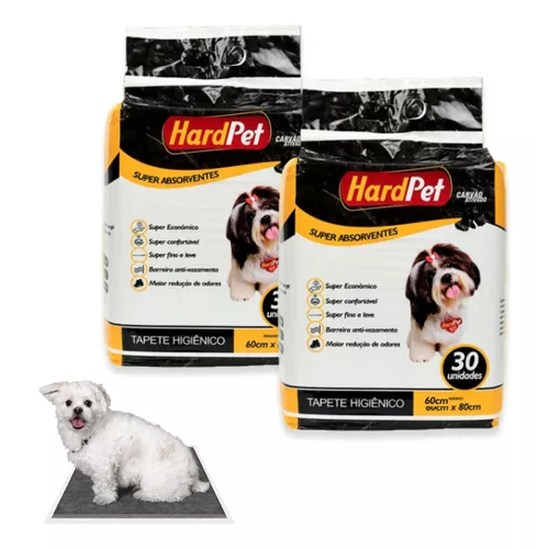 Kits Tapete Higiênico Hard Pet Carvão Ativado 60x60cm Animais de Estimação - Cão - Alta Absorção em Oferta na Shopee