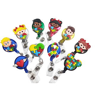 Porta Crachá Autista Autismo presente criativo Retrátil Roller Clip Unitário em Oferta na Shopee