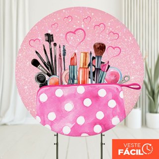 Painel Redondo Maquiagem Em Tecido 1,50m Com Elástico para Decoração de Festas em Oferta na Shopee
