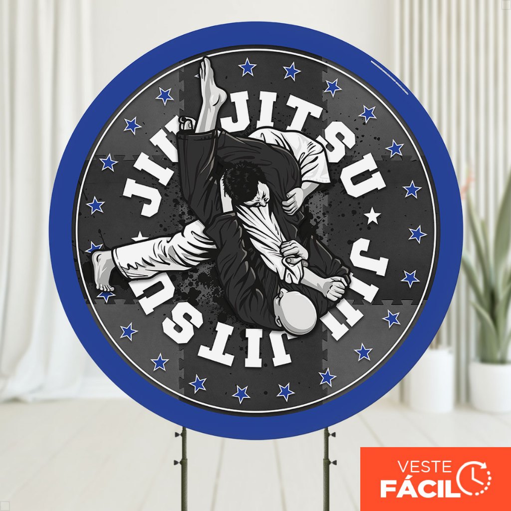 Painel Redondo Artes Marciais em tecido 1,50m com Elástico para Festas