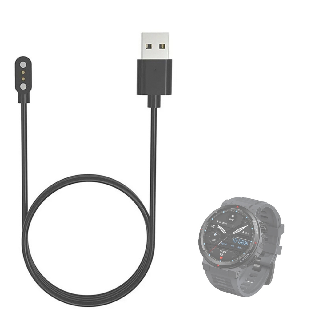 Carregador Usb Compatível Com Smartwatch Zeblaze Ares 3 PLUS Redondo magnetico Magnético