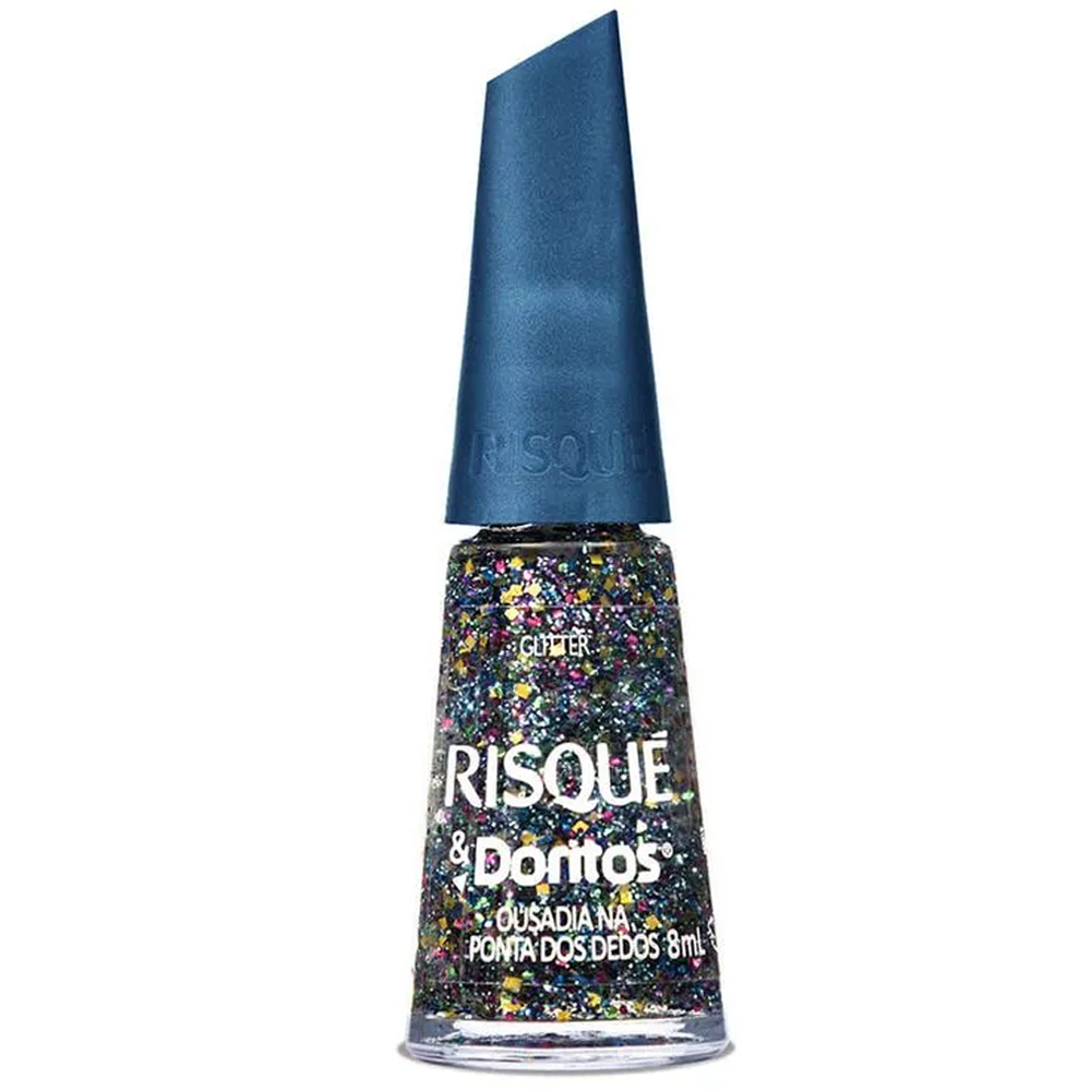 Risqué & Doritos Esmalte Gliter 8ml - Ousadia na Ponta dos Dedos