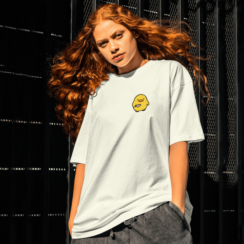 Camiseta  Patinho Oversized Streetwear Feminina Blusao Patinho amarelinho
