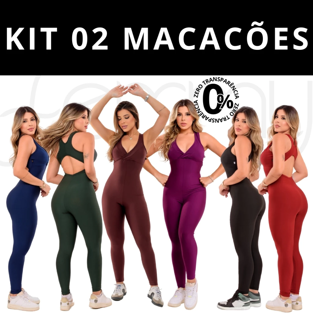 KIT 2 Macacão Longo Legg  Fitness Academia (BOJO REMOVÍVEL) ZERO TRANSPARENCIA — imagem 1