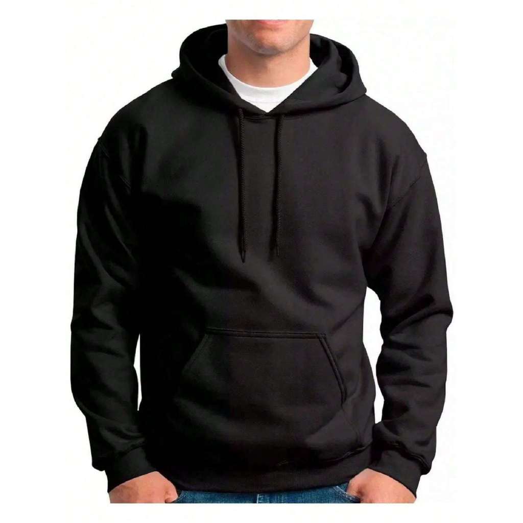 Moletom Canguru Unissex Feminino e Masculino Casaco Com Capuz Flanelado Blusa de Frio Moleton Algodão Liso Sem Estampa