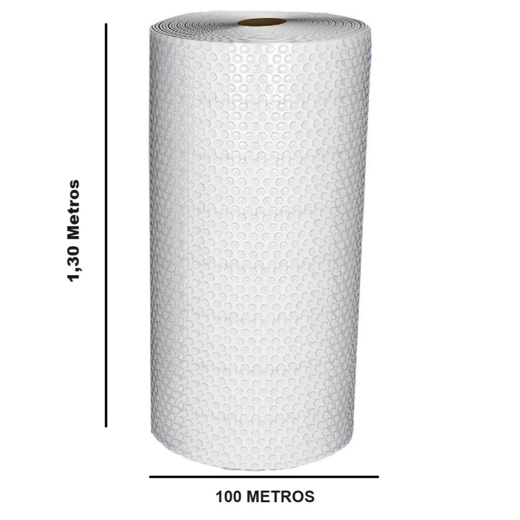 Plástico Bolha 1,30 x 100 Metros Para Mudança Embalagem Ecommerce Rolo Grande Saco Bobina Grossa