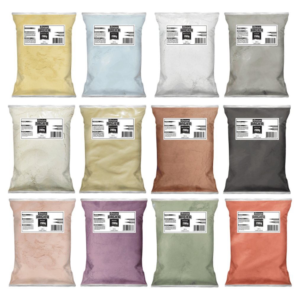 Kit 12 Argilas 200g Daessencia (Combo Skin Care) Para Todos os Tipos de Pele em Oferta na Shopee