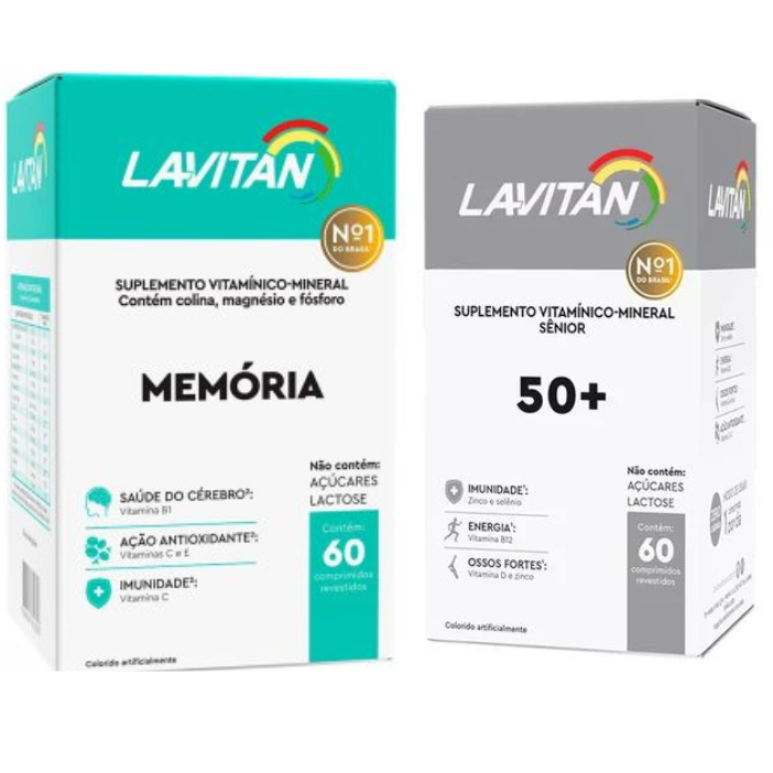 kit Lavitan 50+ Sênior 60 comp+Lavitan Memória com 60 Comprimidos