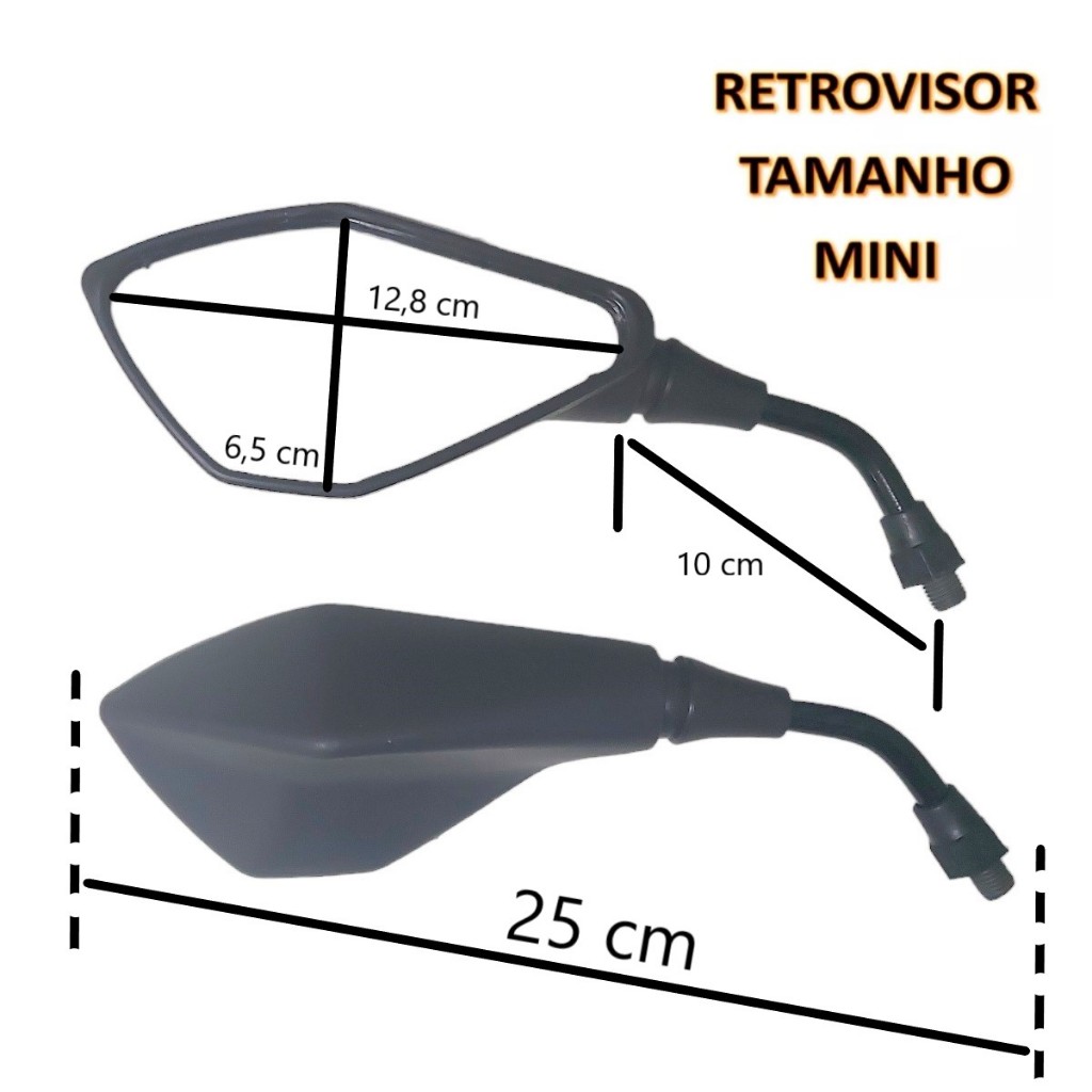 Retrovisor Mini Kawasaki Z400 Haste Curta Rosca Yamaha — imagem 2 de 2