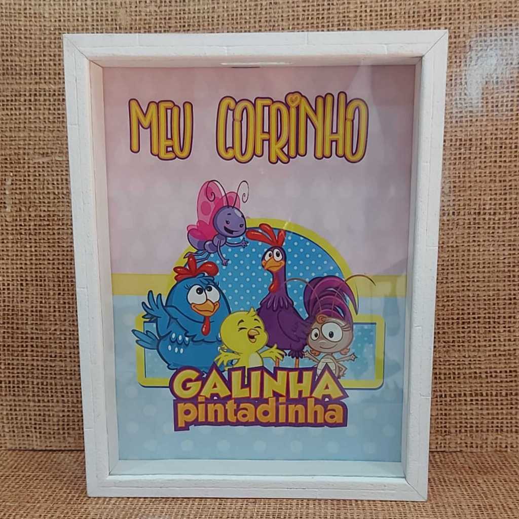 QUADRO COFRE INFANTIL DECORATIVO GALINHA PINTADINHA