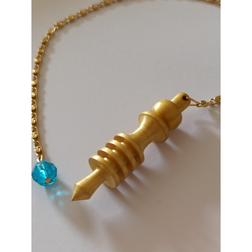 Pêndulo metal nobre a sua escolha  modelo agulha, isis, treis raios e pião - testemunho ,radiestesia em Oferta na Shopee