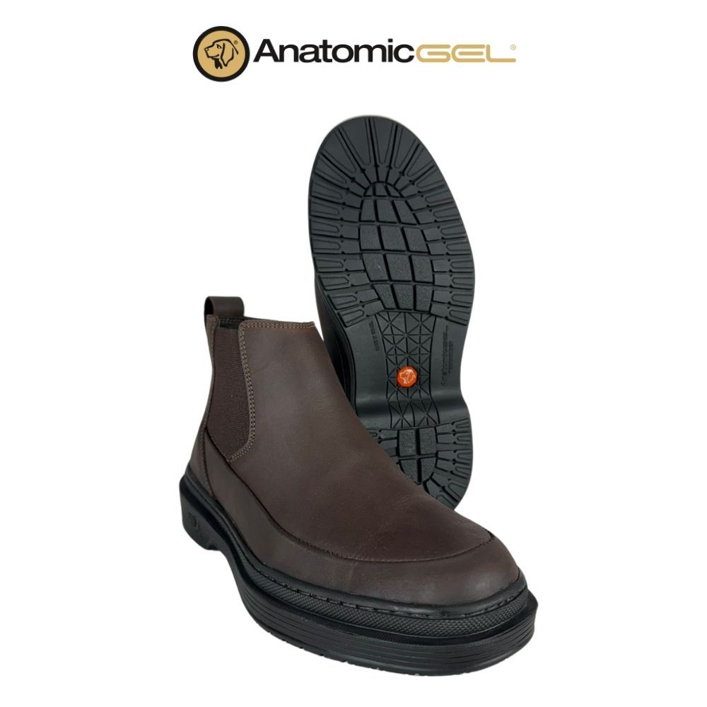 Sapato Masculino Anatomic Gel Mustang Cost Café Sola 360 Maxx Preta Palmilha Gel Super Confortável Ref.8091