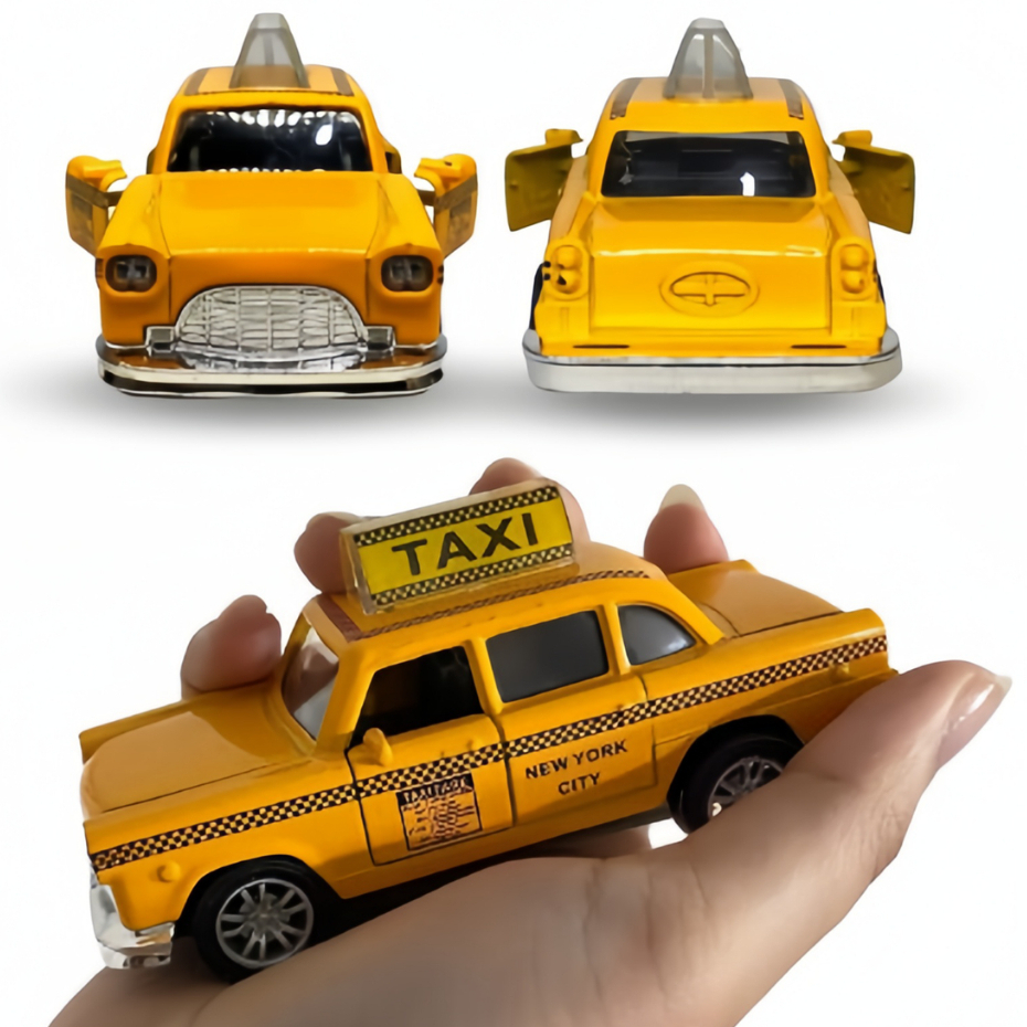 Carrinho De Ferro Miniatura Taxi Antigo Metal Abre A Porta Carro Europio N-TAXI