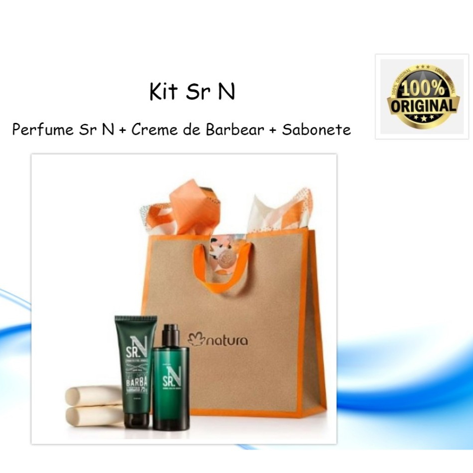 Kit Natura Sr N - Presente Masculino Sr N + creme de barbear Sr n + 2sabonetes Sr N