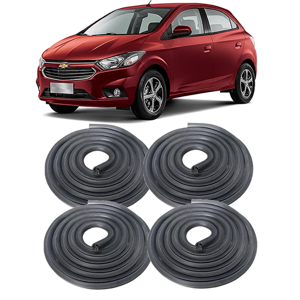 Kit 4 Borrachas de Vedação da Porta Onix Dianteiras e Traseiras 4 Peças Perfil Original
