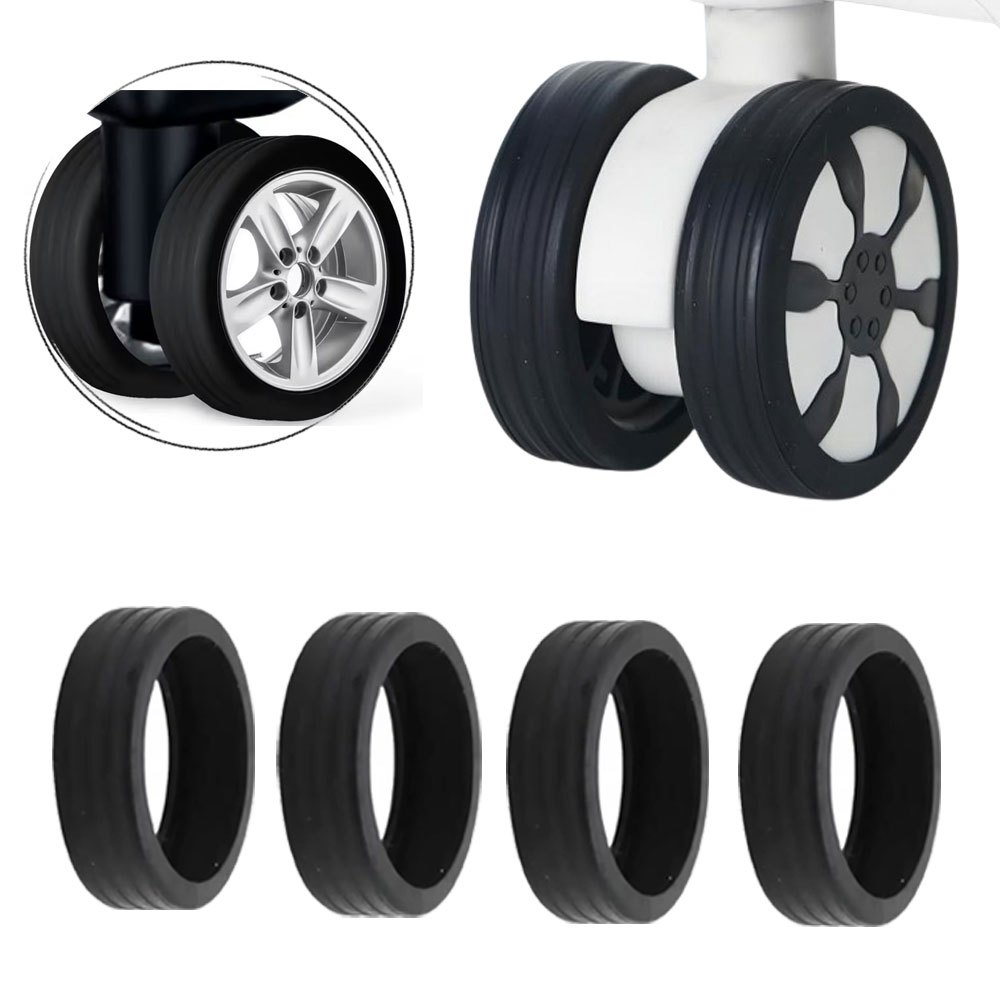 Kit 4 Capa Protetora Silicone Para Rodas Bagagem Rodinha Silenciosa