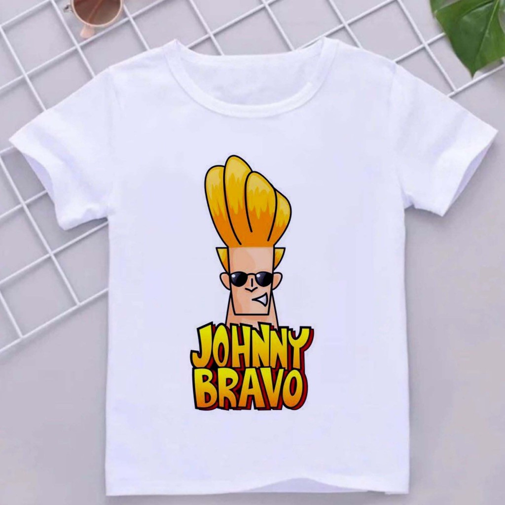 Camiseta Infantil Divertida estampada Johnny Bravo Blusa juvenil presente camisa leve fresca kids personagens estampas legais