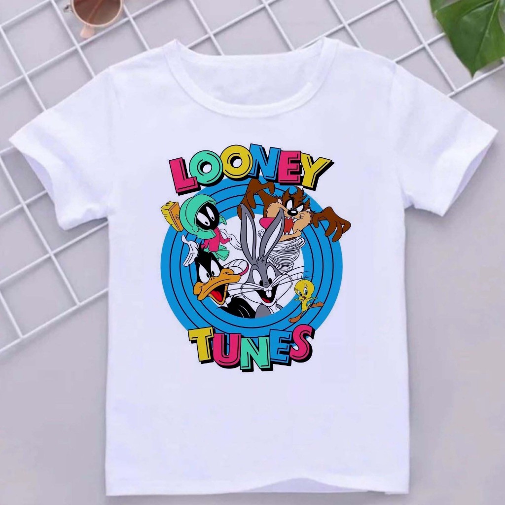 Camiseta Infantil Divertida estampada Looney Tunes perna longa piupiu frajola Blusa juvenil presente camisa leve fresca kids personagens estampas legais