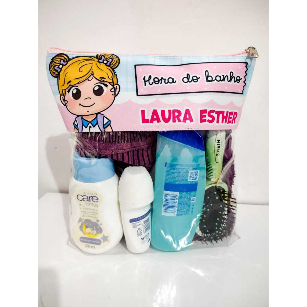 Organizador Hora do Banho - Toalha - Fraldas - Higiene - Personalizado! em Oferta na Shopee