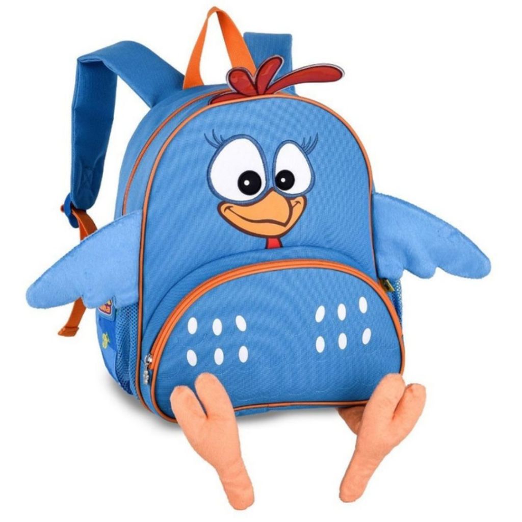 Mochila De Costas Galinha Pintadinha Personalizada Infantil Criança Azul Desenho Animado