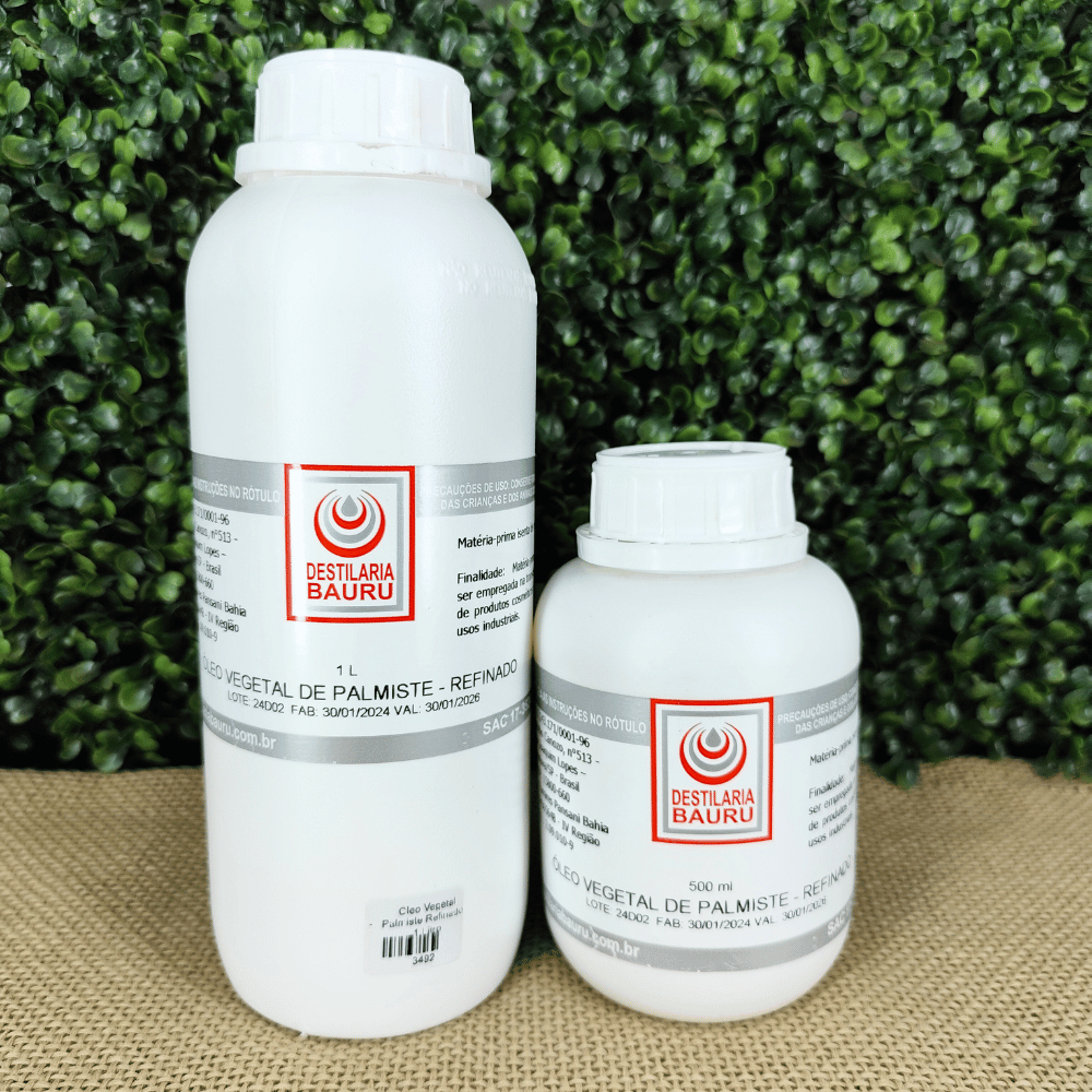 Óleo de Palmiste 100% Puro Vegetal Refinado - 500ml, 1L
