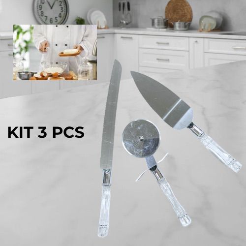 Kit 3 cortador e espátula para pizza em Oferta na Shopee