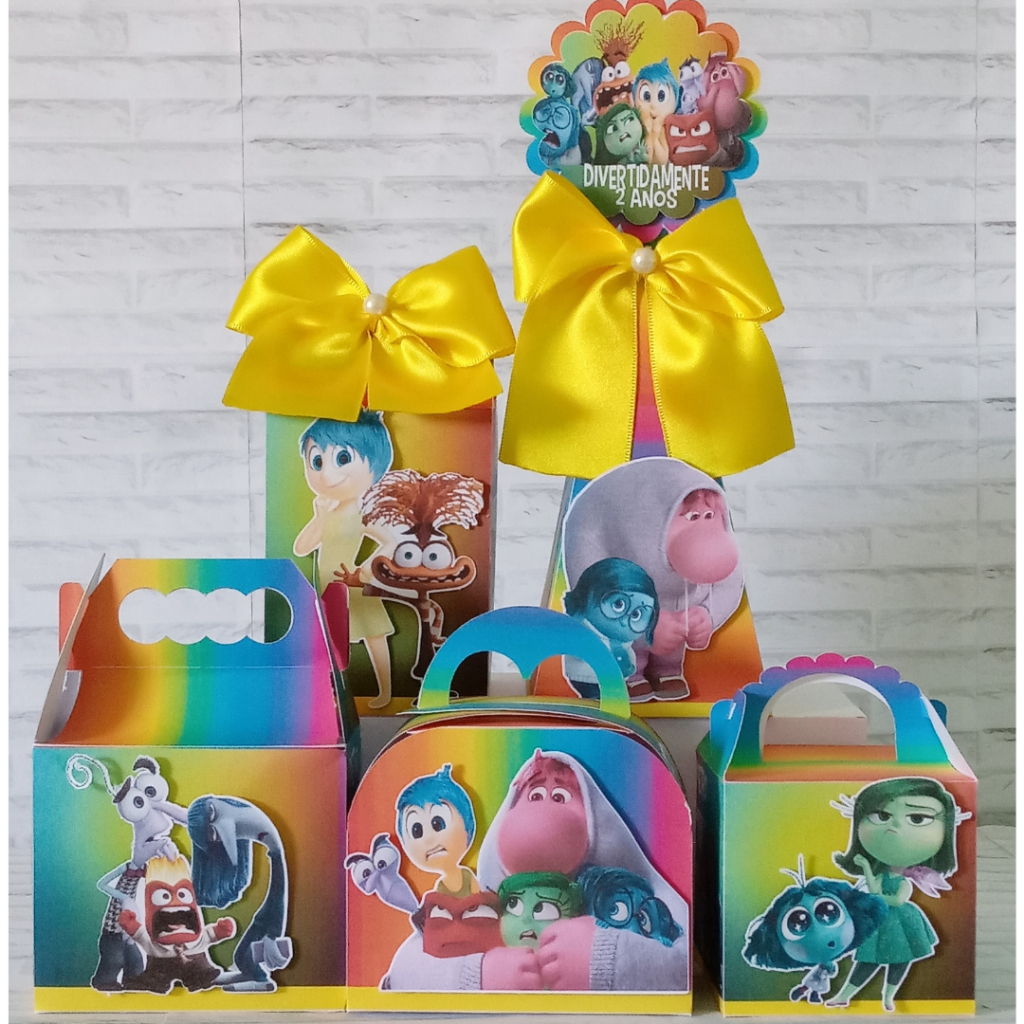 Kit Festa Infantil Personalizado Caixinhas Lembrancinhas Aniversário DIVERTIDAMENTE