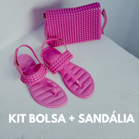 Kit Bolsa + Sandália Pérola Feminina Injetada Em Pvc Barato Várias Cores