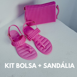 Kit Bolsa + Sandália Pérola Feminina Injetada Em Pvc Barato Várias Cores